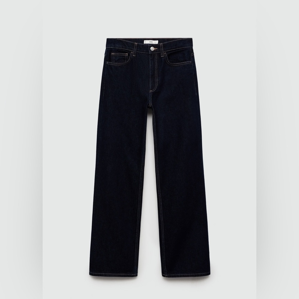 Mango Dark Wash Straight Jeans
